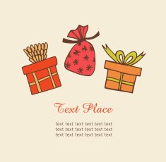 Cute decorative elements for design sacks and boxes of presents