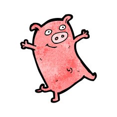 Funny cartoon pig N17
