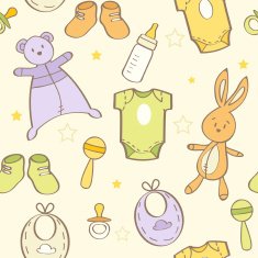 Cute hand drawn baby background N2