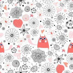 Seamless abstract background doodle floral pattern