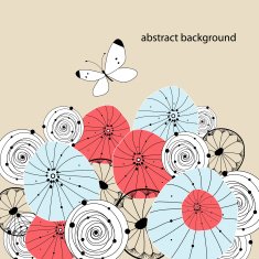 Abstract background doodle floral pattern N4