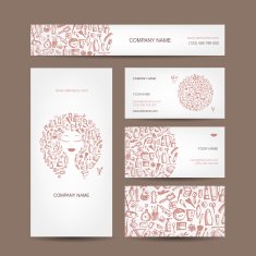 Business cards design cosmetics and accessories
