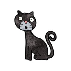 cartoon black cat N100