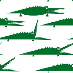 Funny green crocodile seamless pattern for your design
