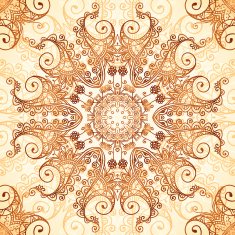 Ornate vintage circle pattern in mehndi style N9