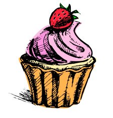 Creamy cup cake with delicious berry