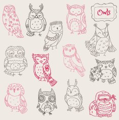Doodle Owl Set