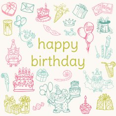 Doodle Birthday icons N4