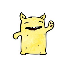cartoon waving monster N6