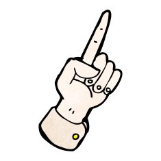 pointing hand sign