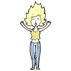 cartoon frightened woman N47