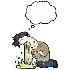 cartoon man being sick N4