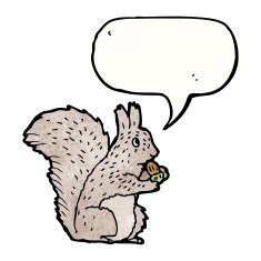 cartoon squirrel with speech bubble N33