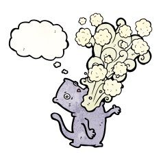 cartoon cat belching N2