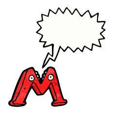 Cartoon Letter M N25