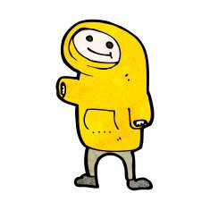 cartoon boy in hooded top N47