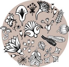 Fantasy floral elements