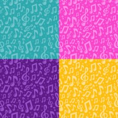 Vector seamless patterns with musical notes