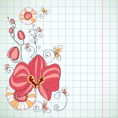 Hand drawn flowers Vector background N2