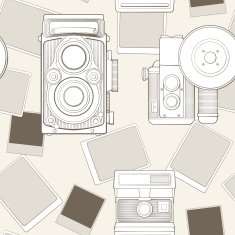 vintage seamless pattern with camera N2