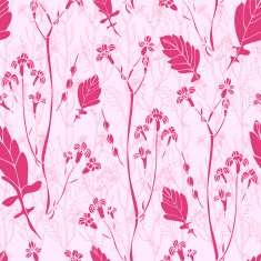 Floral pattern with flowers and leaves