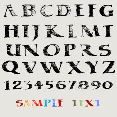 Vector hand drawn alphabet N39