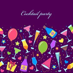 seamless with different cocktails