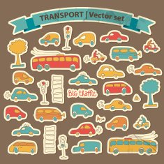 Transportation Doodle Background