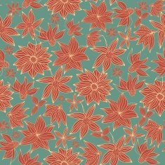 seamless floral pattern with red flowers