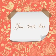 paper banner on pattern with transparent tape eps10 N3
