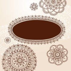 Henna Mehndi Tattoo Mandala Flowers Vector Elements N2