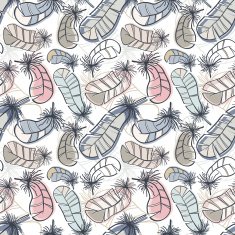 Seamless pattern of feathers