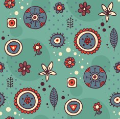 Green cute seamless pattern