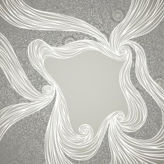 hand draw frame with flowers and lines