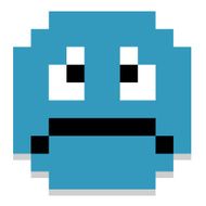 Cute Cartoon Pixel Sad Face Isolated N2