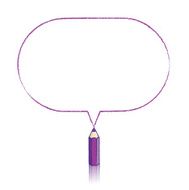 Purple Pencil Drawing Oblong Speech Balloon