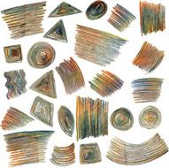 vector set of colored pencils scribbles