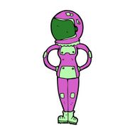 cartoon female astronaut N46
