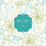 Vector mysterious green garden frame seamless pattern background