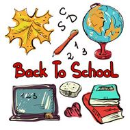 Back to school education icons cartoon set N14