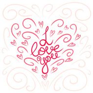 I love you Lettering Valentine&#039;s day card N3