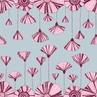 Gentle hand drawn seamless abstract vintage flower pattern N3