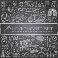 Hand drawn medical set of icons N4
