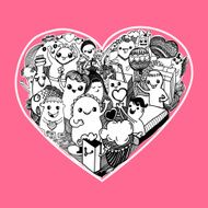 vector pattern of love with Doodle Design Elements - Illustration N2