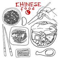 set of chinese food