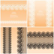 Luxury lace ribbons vector template set