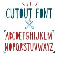 Papercut vector font N2