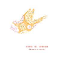 Vector warm day flowers bird silhouette pattern frame