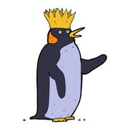 cartoon emperor penguin waving N4