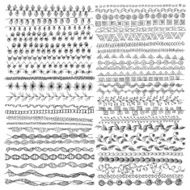 Hand drawn vector line border set and design elements N3